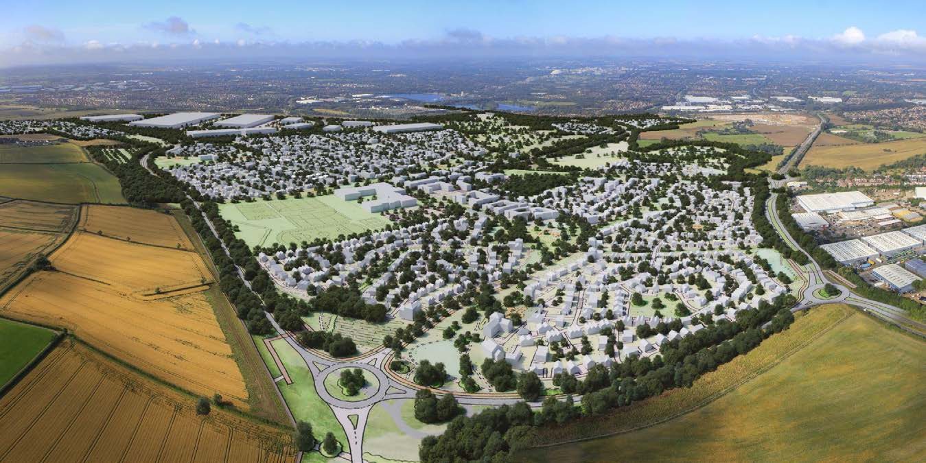 Eastbrook Village Phase 1A annotated site plan showing the position of Phase 1A within the wider Milton Keynes masterplan and access from London Road