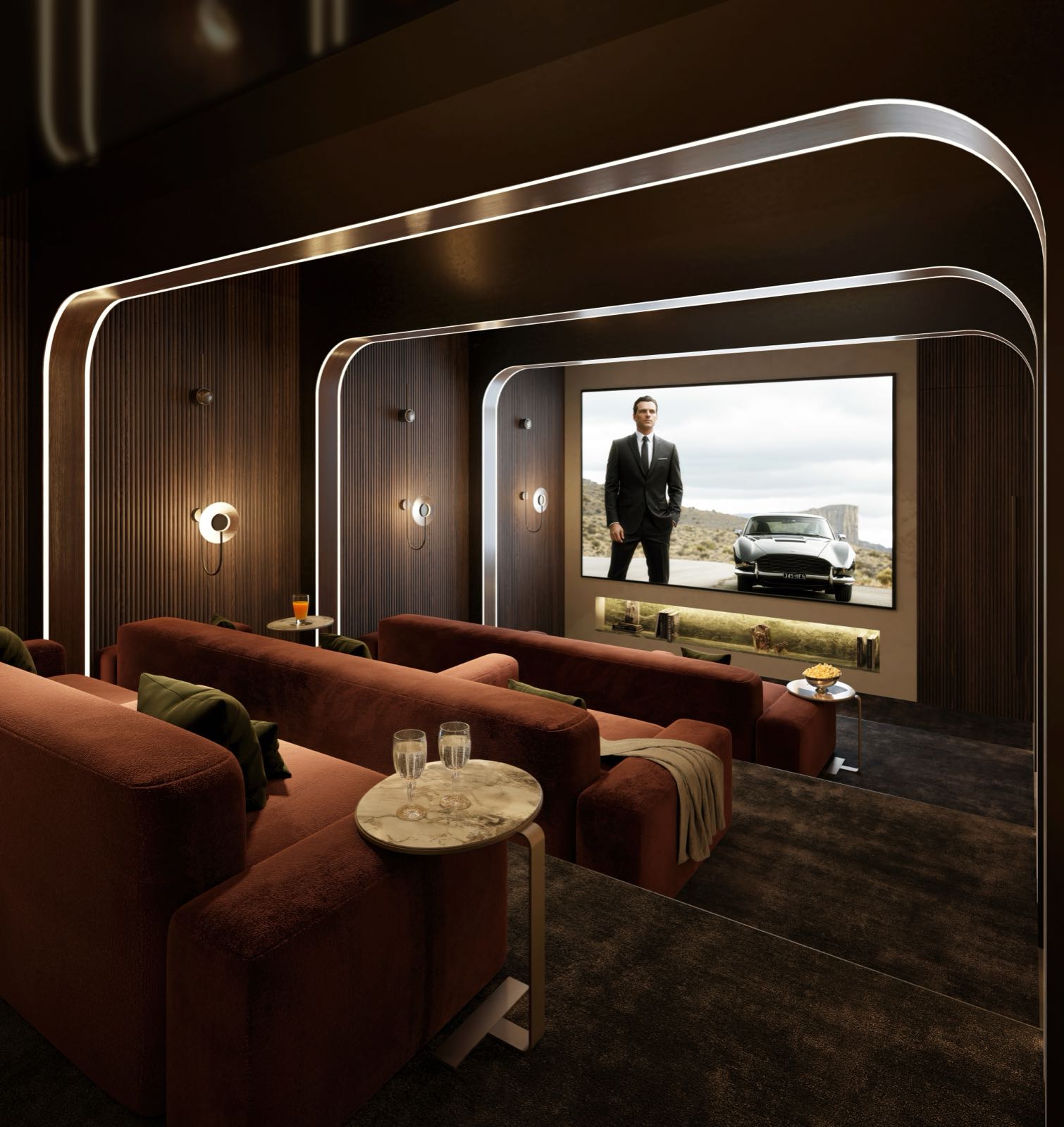 Westminster Tower SE1 Albert Embankment London private residents cinema / screening room with red velvet seating